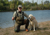 Fly Fisherman and his Dog