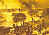 Drawing, River and Boat Trade on the River, Historical